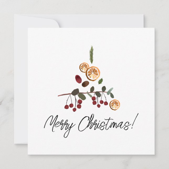 Navidad minimalista follaje forestal festivo (Anverso)