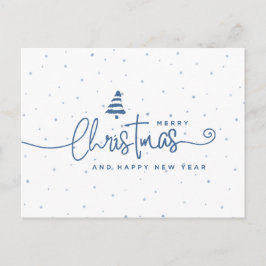 Navidad Minimalista Moderna Azul y Blanco
