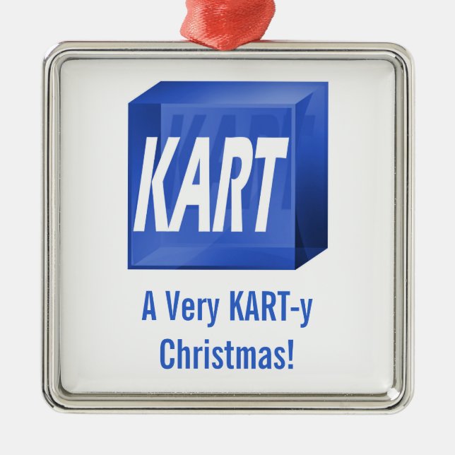 ¡Navidad mismo de un KART-y! Ornamento (Frente)
