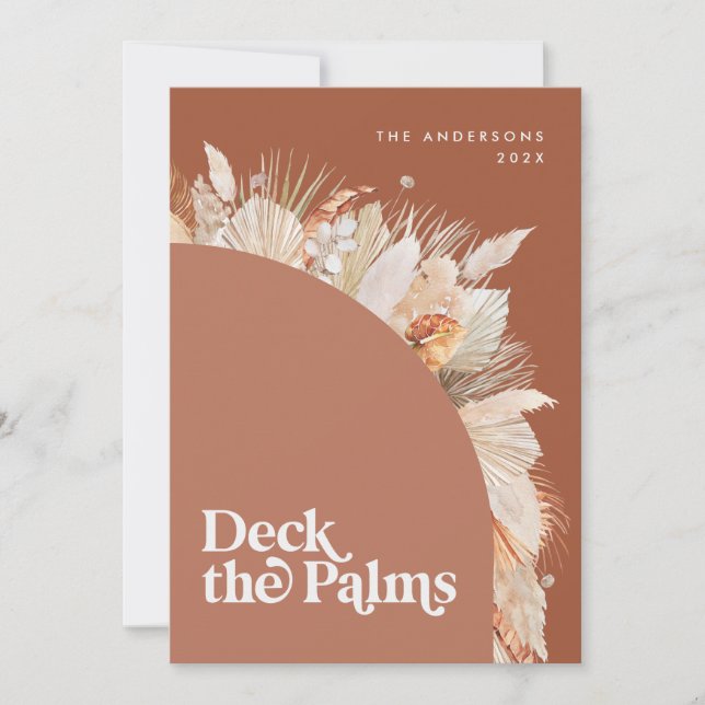 Navidad moderna, bohemia palma botánica seca (Anverso)