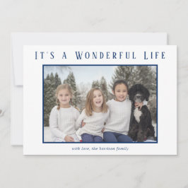 Navidad moderna con foto azul Vida Maravillosa