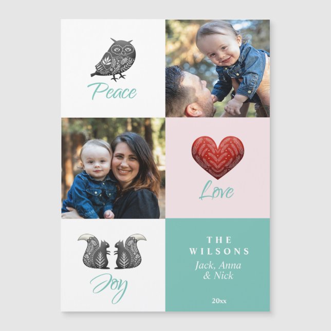 Navidad Moderna Cute Escandinava Foto (Anverso)