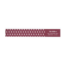 Navidad moderna de madera de pino roja de Borgoña