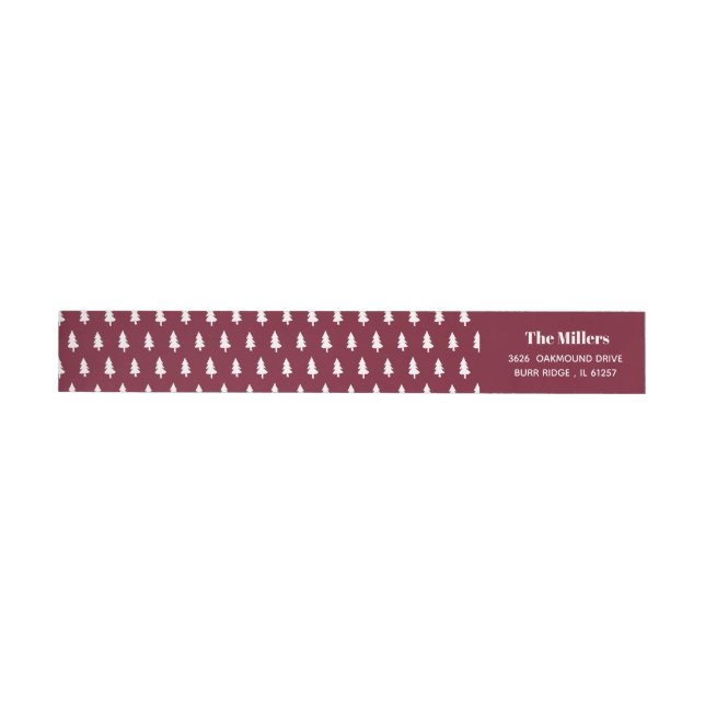 Navidad moderna de madera de pino roja de Borgoña  (Individual)