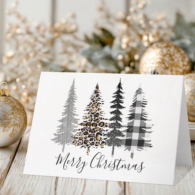 Navidad Moderna Feliz Fiesta (Chic Christmas Tree Card)