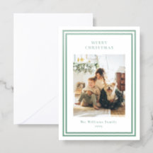 Navidad moderna minimalista con borde verde