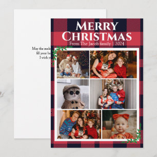 Navidad Modernas de Plaid Búfalo Rojo Foto