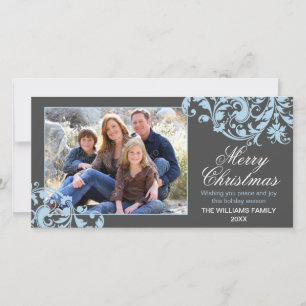 Navidad moderno del Flourish del remolino gris y