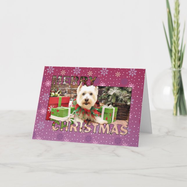 Navidad - montaña del oeste Terrier - Abby (Anverso)