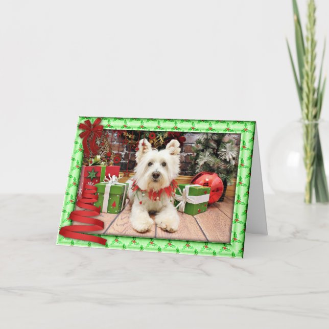 Navidad - montaña del oeste Terrier - polo (Anverso)