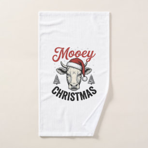 Navidad Mooey Vaca Sombrero de Santa Grabado Antig