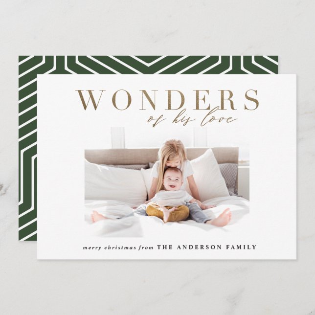 Navidad multi foto dorada chic religiosa moderna (Anverso / Reverso)