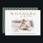 Navidad multi foto dorada chic religiosa moderna<br><div class="desc">Tarjeta de Navidad multi foto dorada chic religiosa moderna. Parte de una colección. El color del texto y del fondo geométrico se puede cambiar. Diseño elegante y con estilo.</div>