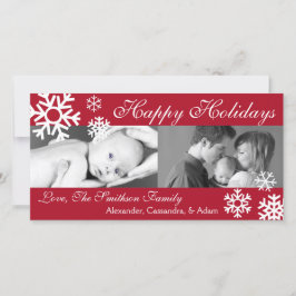 Navidad múltiple Photocard (Borgoña) de los copos