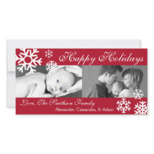 Navidad múltiple Photocard (Borgoña) de los copos