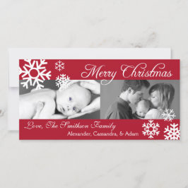 Navidad múltiple Photocard (Borgoña) de los copos