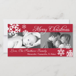 Navidad múltiple Photocard (Borgoña) de los copos