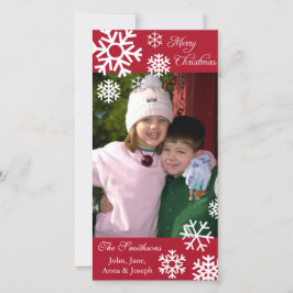 Navidad múltiple Photocard (Borgoña) de los copos
