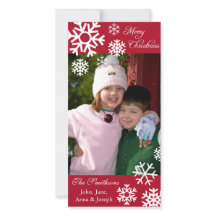 Navidad múltiple Photocard (Borgoña) de los copos