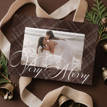Navidad muy elegante foto marrón a cuadros