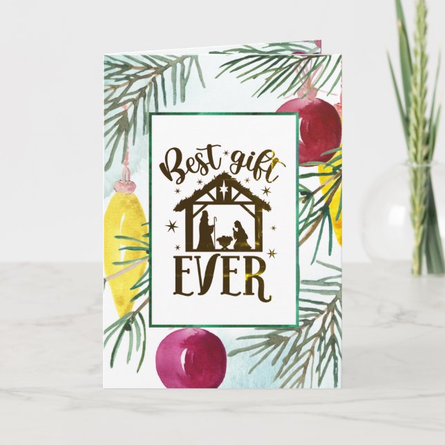 Navidad Natividad Mejor Regalo Árbol Vintage (Anverso)