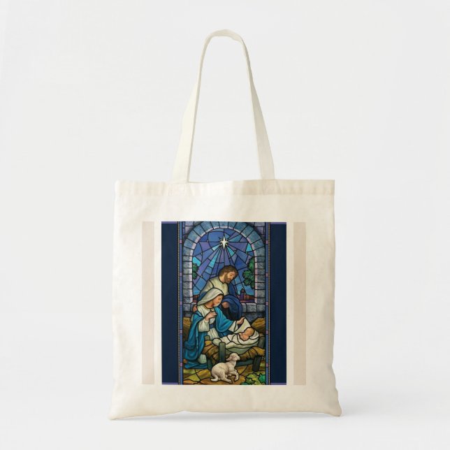 Navidad Natividad Pequeña Bolsa De Tote (Frente)