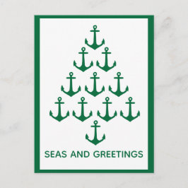 Navidad náutico de Coastal del árbol del ancla