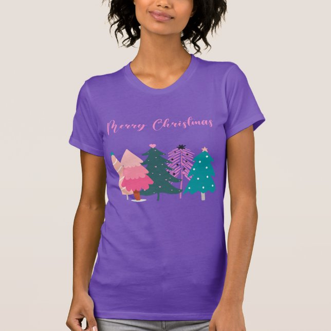 navidad navideña camiseta de árboles de navidad ro (Anverso)
