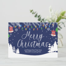 Navidad Negocios Personalizados Festivo Azul