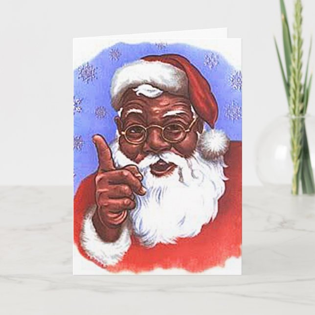 Navidad negro afroamericano de Papá Noel (Anverso)