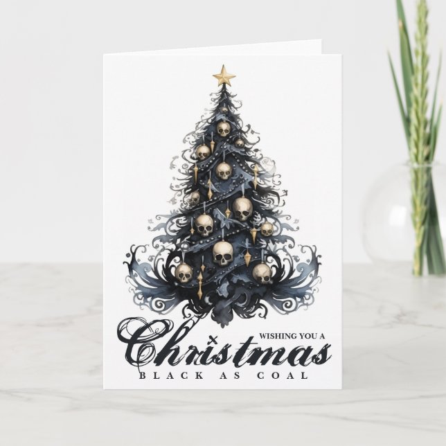 Navidad Negro como Cráneo de Carbón Goth Árbol de  (Anverso)