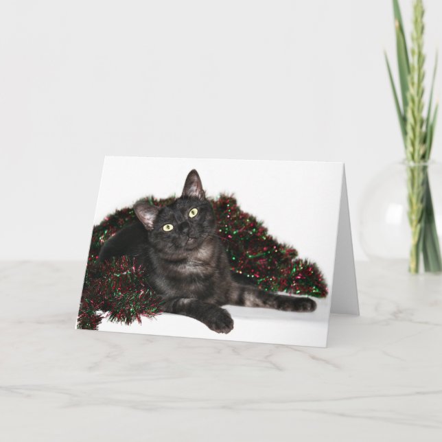 Navidad negro del gato del humo (Anverso)