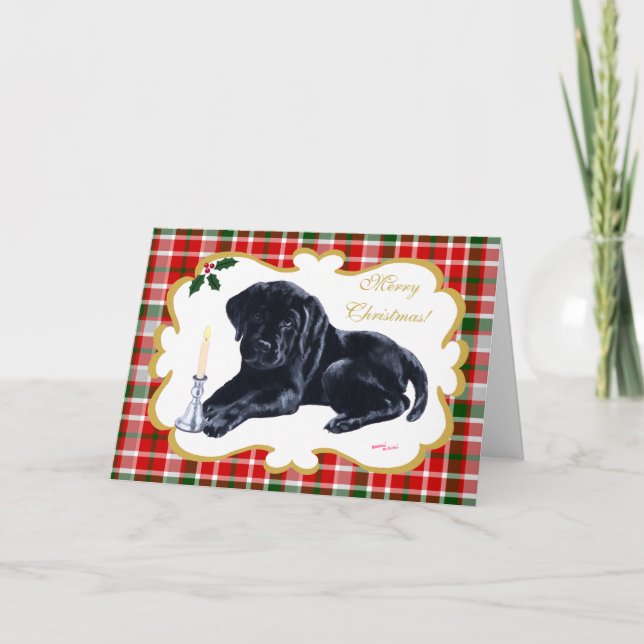 Navidad negro del labrador retriever (Anverso)