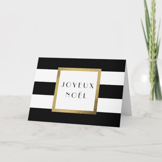 Navidad negro y blanco de "Joyeux Noël" de la raya (Anverso)