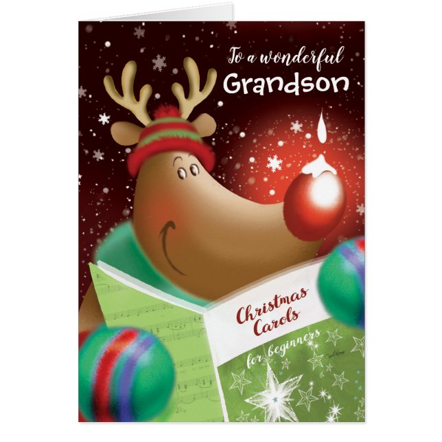 Navidad, nieto. Snowdrop en ciervos rojos de la (Frente)