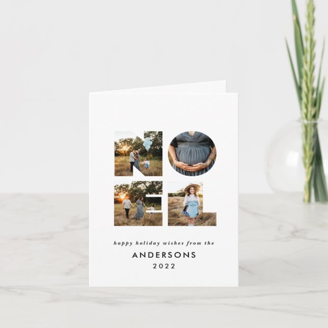 Navidad Noel moderno 4 foto simple Fiesta (Anverso)