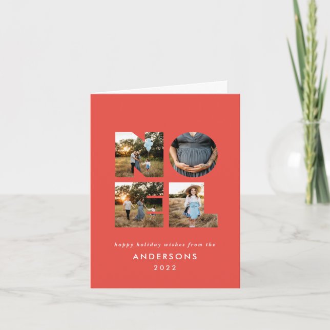 Navidad Noel moderno negrita 4 foto simple Fiesta (Anverso)