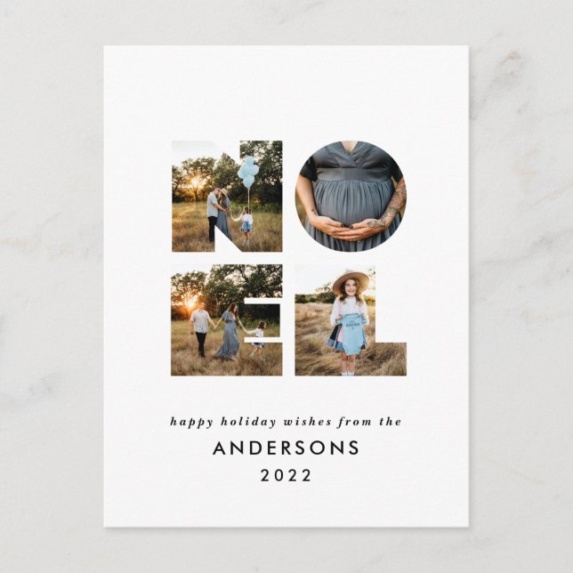 Navidad Noel moderno y audaz 4 foto simple Fiesta (Anverso)