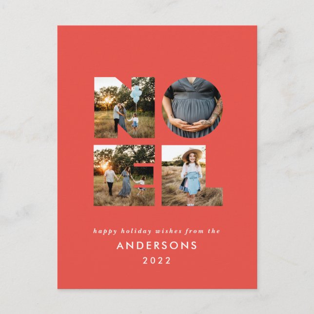 Navidad Noel moderno y audaz 4 foto simple Fiesta (Anverso)