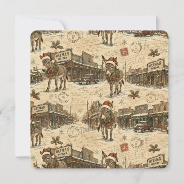 Navidad Nostálgica de Snowy Oatman Burro (Anverso)