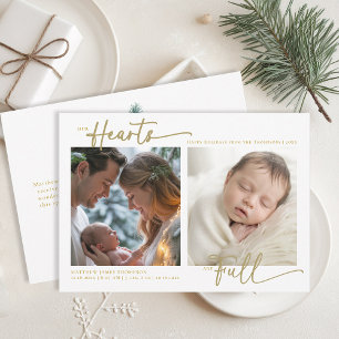 Navidad Nuestros Corazones Oro Familia Bebe 2 Foto