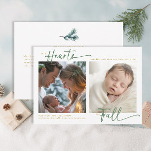 Navidad Nuestros Corazones Verde Familia Bebé 2 Fo