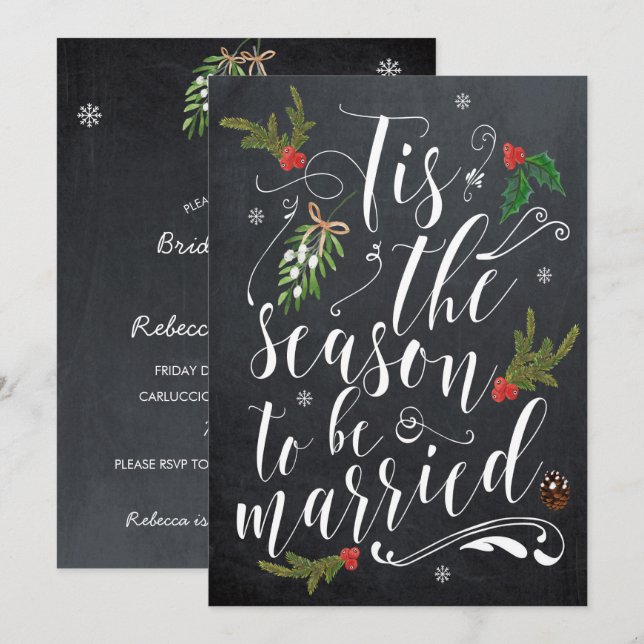 navidad nupcial de la invitación de la ducha de (Anverso / Reverso)