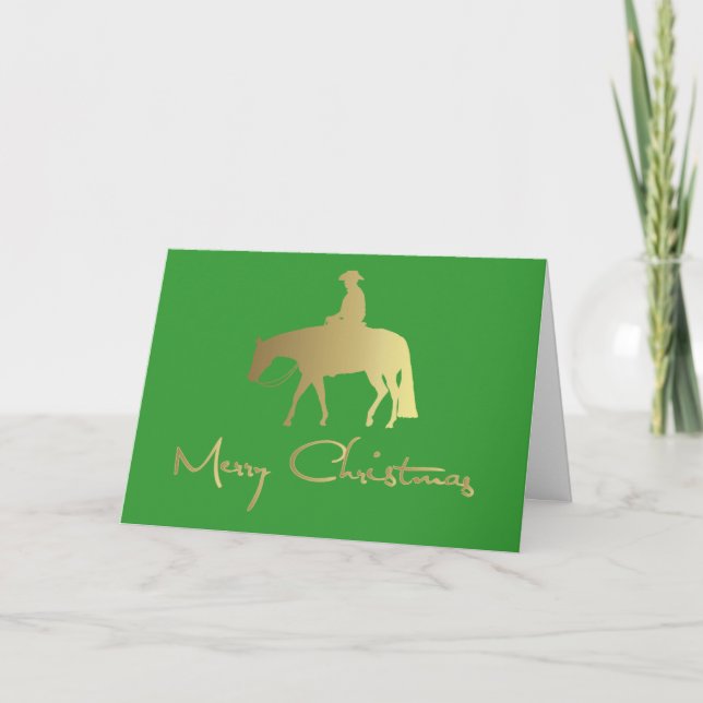Navidad occidental de oro del verde del caballo (Anverso)