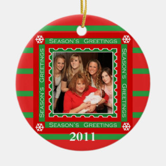 Navidad ornamento de encargo del árbol de la foto