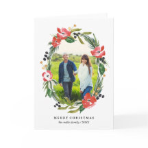 Navidad oval floral de la foto el | de la acuarela