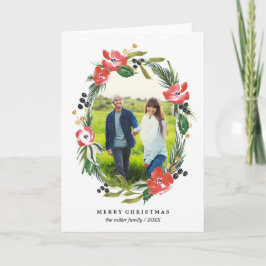 Navidad oval floral de la foto el | de la acuarela