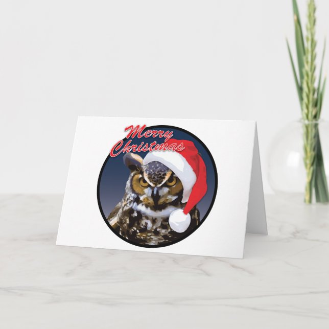 Navidad Owl - Tarjeta de felicitación, Estándar (Anverso)