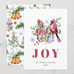 Navidad Pájaro Cardenal Acuarela Lindo