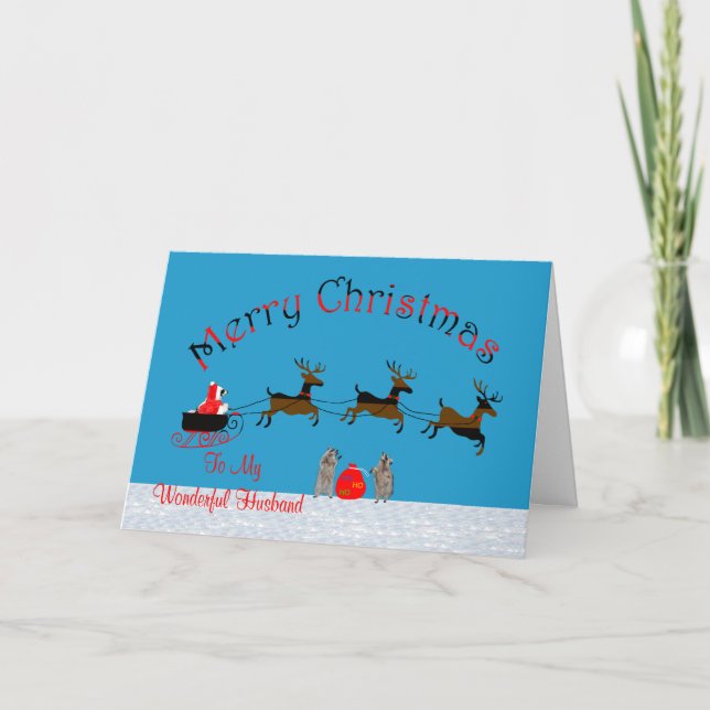 Navidad para la tarjeta de felicitación del marido (Anverso)